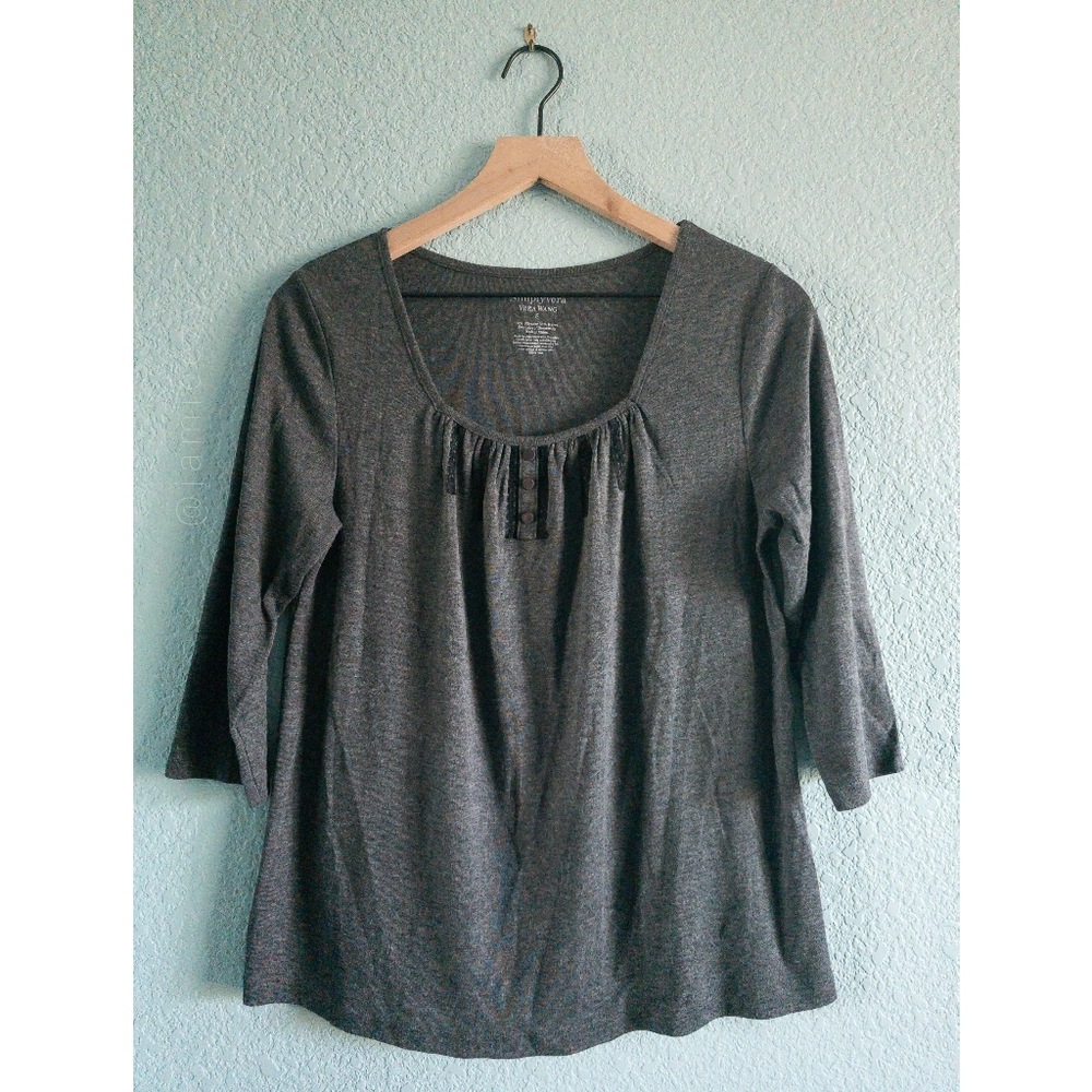 Simply Vera | Scoop Neck Henley Top